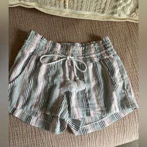 Striped Women's Shorts with Tassel Tie